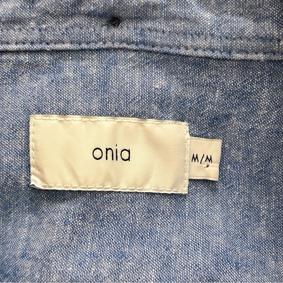 Onia Button Down Short Sleeve Linen/Cotton Shirt - Picture 4 of 8